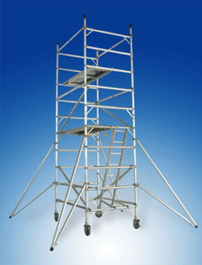 铝制双悬梯平台可调脚手架5.22M