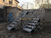 定制铝合金踏步台攀爬踏板梯车间工作台踏步梯移动平台防滑梯